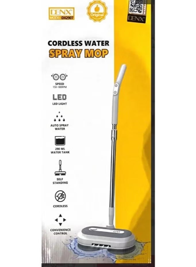 Denx DX2907 Cordless Water Spray Mop – Rechargeable Portable Floor Cleaning Mop with Integrated Spray System, Lightweight Design for Tile, Wood, Marble & Laminate Surfaces - Image 2